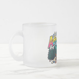 Adventure Mountain – Outdoor Hiking Nature Design Frosted Glass Coffee Mug