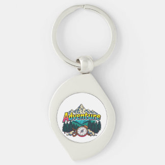 Adventure Mountain – Outdoor Hiking Nature Design Key Ring