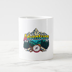 Adventure Mountain – Outdoor Hiking Nature Design  Large Coffee Mug