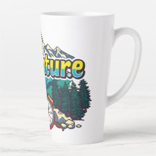 Adventure Mountain – Outdoor Hiking Nature Design Latte Mug