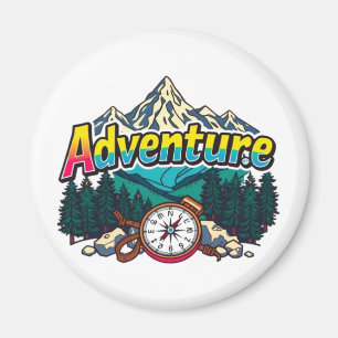 Adventure Mountain – Outdoor Hiking Nature Design  Magnet