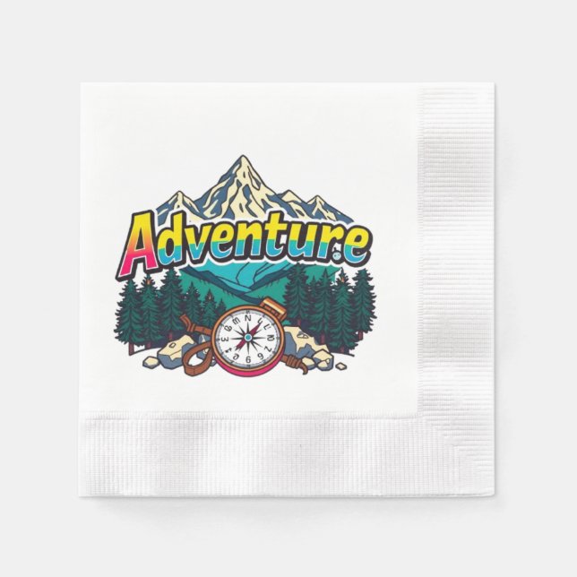 Adventure Mountain – Outdoor Hiking Nature Design  Napkin (Front)