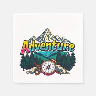 Adventure Mountain – Outdoor Hiking Nature Design  Napkin