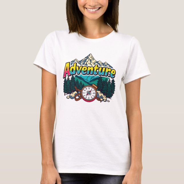 Adventure Mountain – Outdoor Hiking Nature Design  T-Shirt (Front)