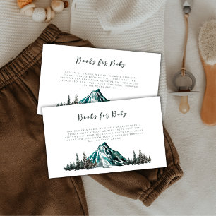 Adventure Mountain Pine Books For  Baby Shower Enclosure Card