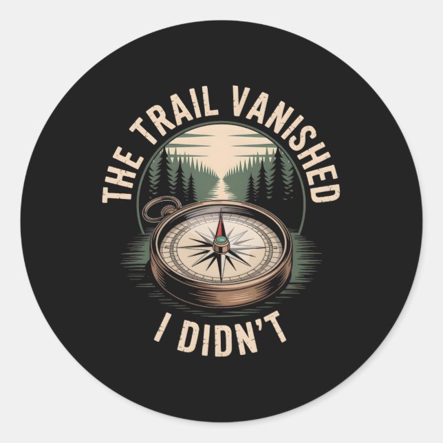 Adventure Mountain Range Peaks Explorer Climbing V Classic Round Sticker (Front)