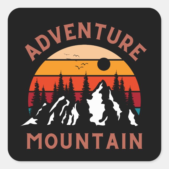 Adventure Mountain Square Sticker (Front)