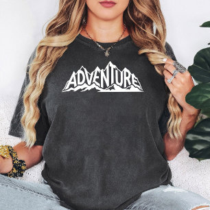 Adventure Mountain Text Graphic T-Shirt