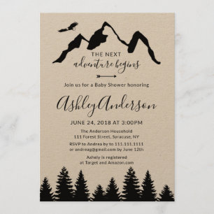 Adventure Mountains Forest Baby Shower Invitation