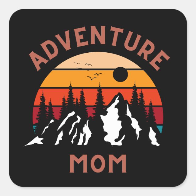 Adventure Mum Square Sticker (Front)