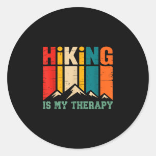 Adventure nature camping mountain hiking is classic round sticker