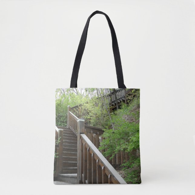 Adventure on the Path Less Travelled on a Tote Bag (Front)