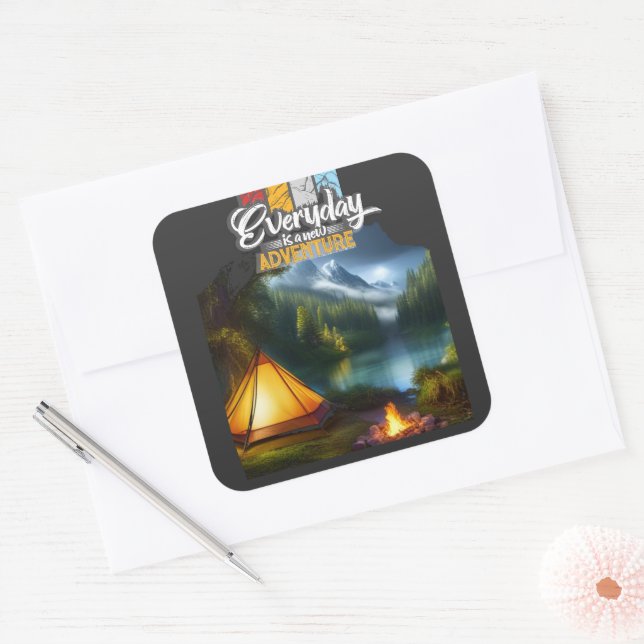  Adventure Out Square Sticker (Envelope)