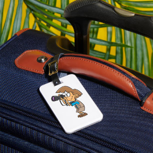 Adventure Photographer Boy with Camera Luggage Tag