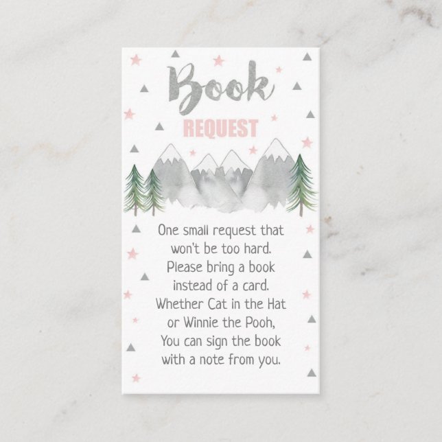 Adventure Pink Book Request Card 3.5 x 2 (Front)