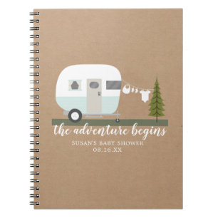 Adventure Retro Trailer Camper Boy Baby Shower Notebook