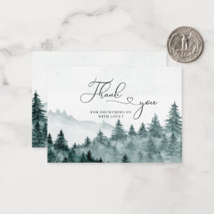 Adventure Rustic Forest Montation Watercolor thank Card