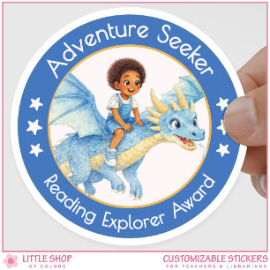 Adventure Seeker Teacher Reading Explorer Award Classic Round Sticker