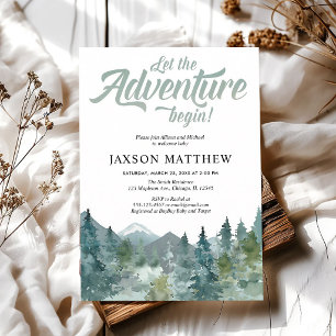 Adventure Sip and See Baby Boy Forest Invitation