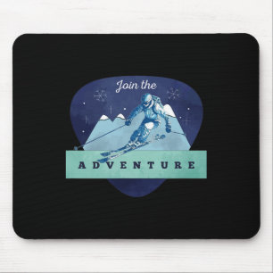 Adventure Skiing Mountain Mouse Pad