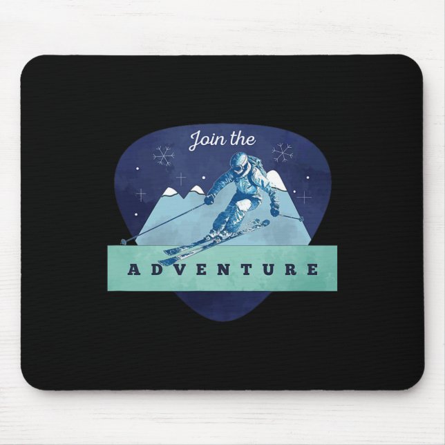 Adventure Skiing Mountain  Mouse Pad (Front)