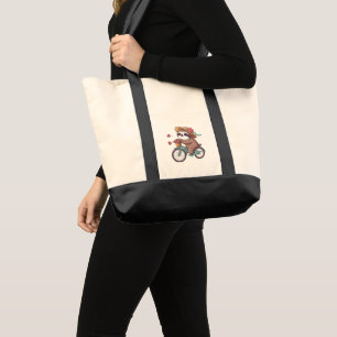 Adventure Sloth on Bike, Cute Sloth On A Bike Ride Tote Bag