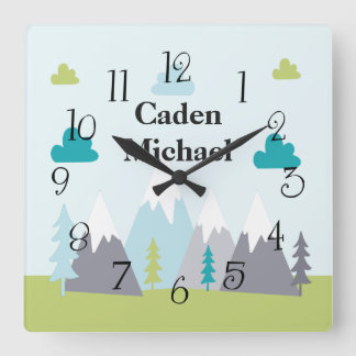 Adventure Snow Capped Mountains Wall Clock