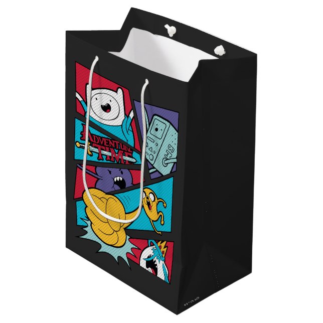 Adventure Time | Action Panel Graphic Medium Gift Bag (Front Angled)