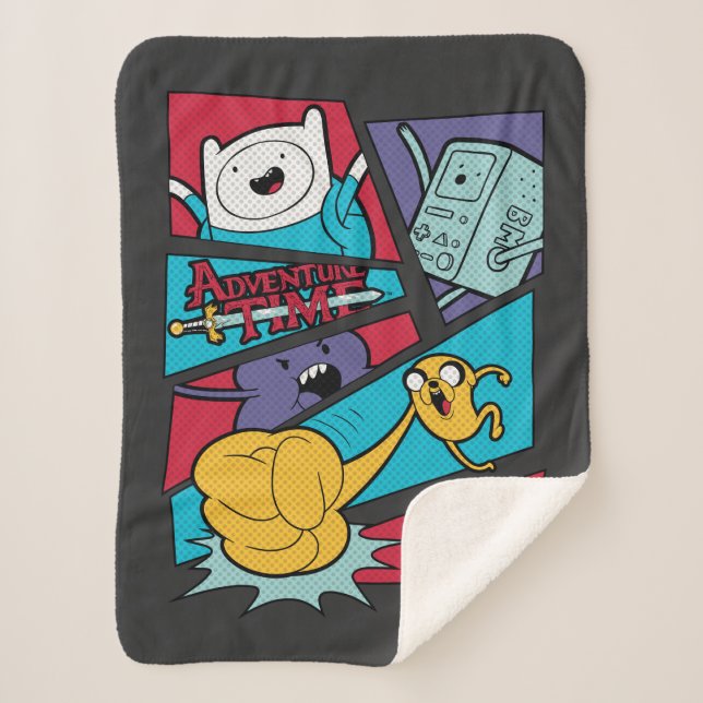 Adventure Time | Action Panel Graphic Sherpa Blanket (Front)