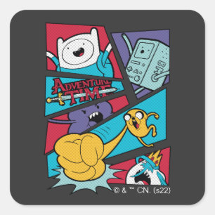 Adventure Time   Action Panel Graphic Square Sticker