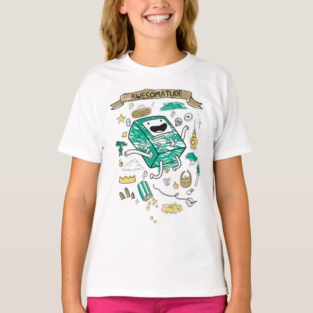 Adventure Time | "Awesomatude" BMO Sketch T-Shirt (Front)