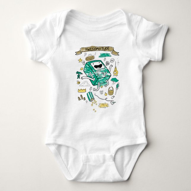 Adventure Time | "Awesomatude" BMO Sketch T-Shirt Baby Bodysuit (Front)