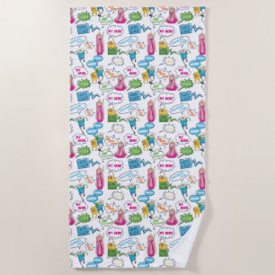 Adventure Time   Character Call-Out Pattern Beach Towel