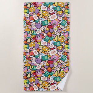 Adventure Time   Character Toss Pattern Beach Towel