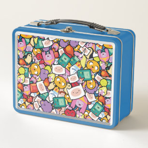 Adventure Time   Character Toss Pattern Metal Lunch Box