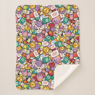 Adventure Time   Character Toss Pattern Sherpa Blanket