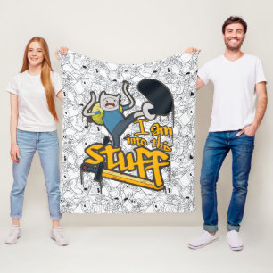 Adventure Time   Finn "I Am Into This Stuff" Fleece Blanket