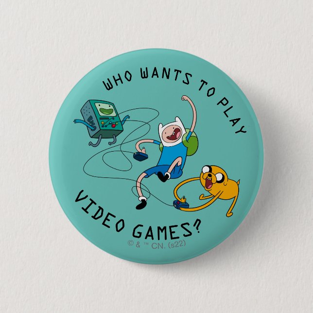 Adventure Time | Finn & Jake Play With BMO 6 Cm Round Badge (Front)