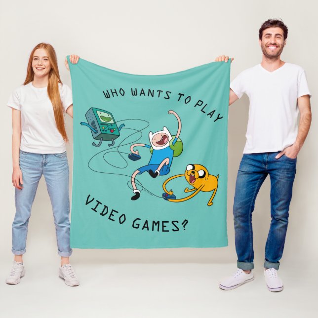 Adventure Time | Finn & Jake Play With BMO Fleece Blanket (In Situ)