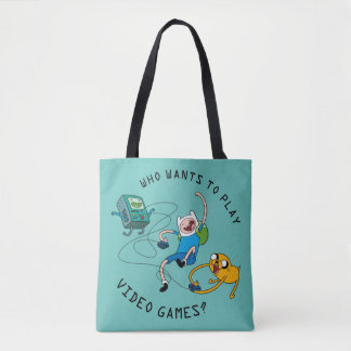 Adventure Time | Finn & Jake Play With BMO Tote Bag