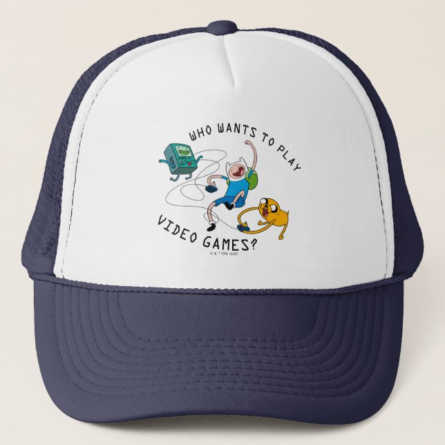 Adventure Time | Finn & Jake Play With BMO Trucker Hat (Front)
