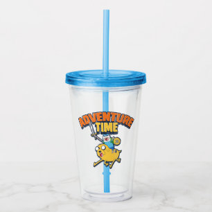 Adventure Time Finn Riding Jake Acrylic Tumbler