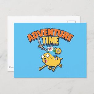 Adventure Time   Finn Riding Jake Postcard