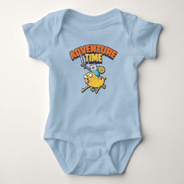 Adventure Time | Finn Riding Jake T-Shirt Baby Bodysuit (Front)