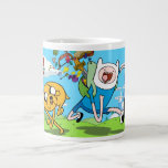 Adventure Time | Finn's Backpack Adventure Gear Large Coffee Mug<br><div class="desc">Check out this fun graphic of Jake and Finn running,  as Finn's backpack opens and spills out adventure gear!</div>