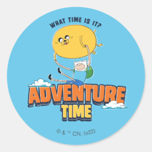 Adventure Time   Jake Floating With Finn Classic Round Sticker