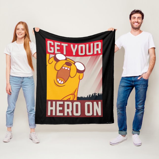 Adventure Time | Jake "Get Your Hero On" Fleece Blanket (In Situ)