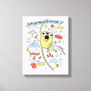 Adventure Time   "Party" Jake Sketch Canvas Print