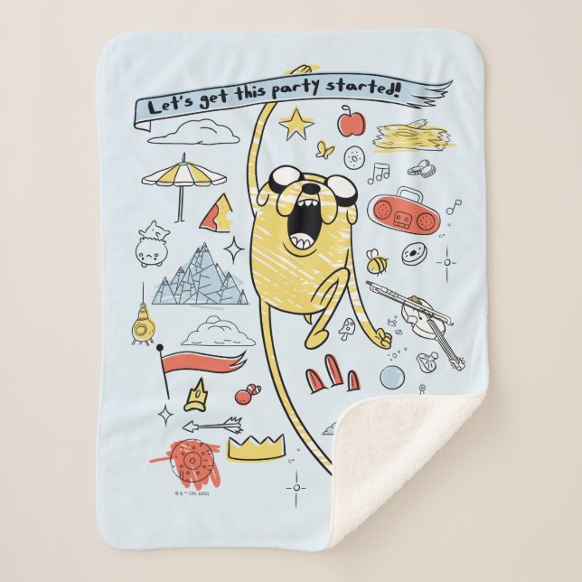 Adventure Time | "Party" Jake Sketch Sherpa Blanket (Front)