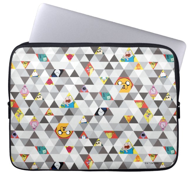 Adventure Time | Triangular Character Pattern Laptop Sleeve (Front)